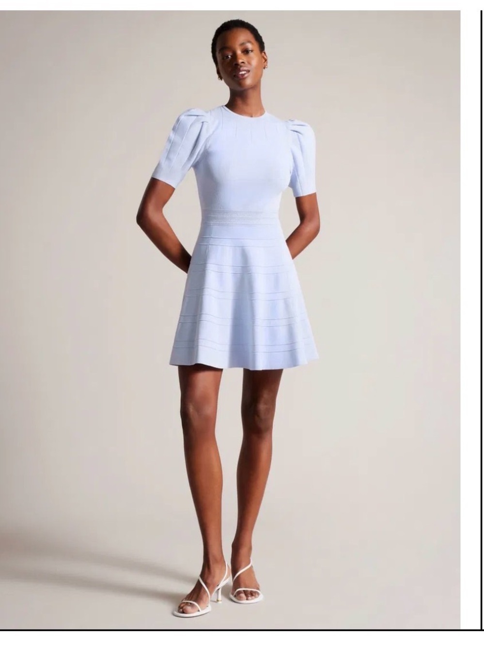 Ted Baker London Baby Blue Velvey Puff Sleeve Women's .